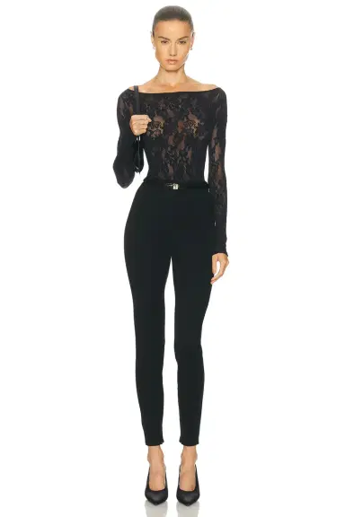 SKIMS Knit Lace Long Sleeve Boatneck Top | Thumbnail 4