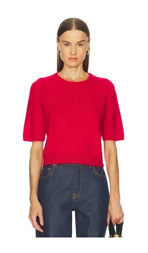 Rag & Bone Jada Brushed Cashmere Short Sleeve Crew