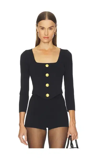 L'AGENCE Sasha 3/4 Knit Corset Top | Thumbnail 1 L'AGENCE Sasha 3/4 Knit Corset Top | Thumbnail 1