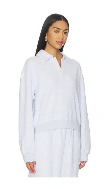 SKIMS Cotton Fleece Polo Sweatshirt | Thumbnail 2