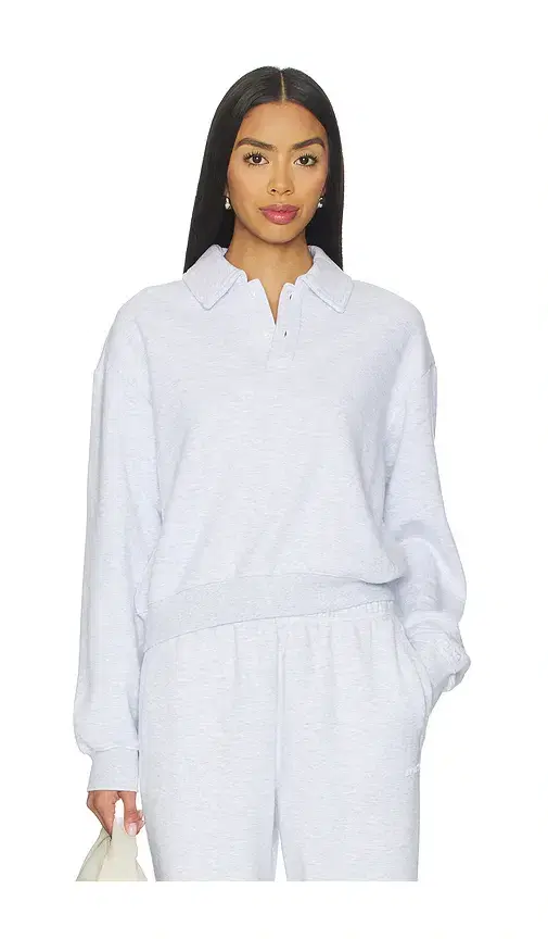 Cotton Fleece Polo Sweatshirt