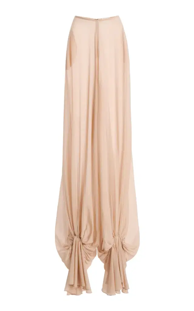 Harithand Ceres Ruffled Silk Wide-Leg Pants
