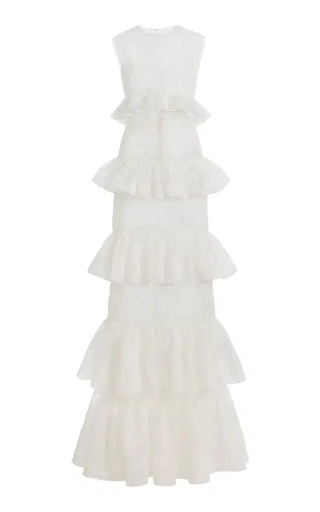 Harithand Sogna Ruffled Silk Organza Maxi Dress
