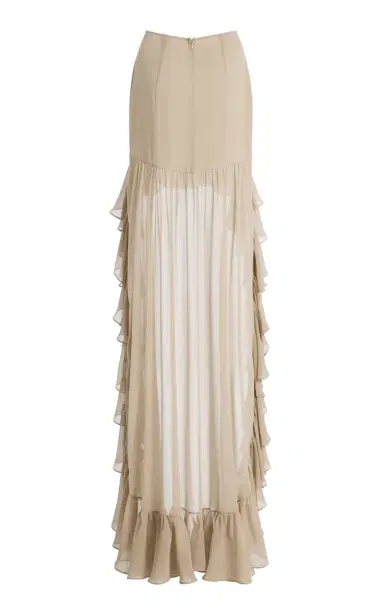 Harithand Dominica Silk Georgette High-Low Maxi Skirt | Thumbnail 3