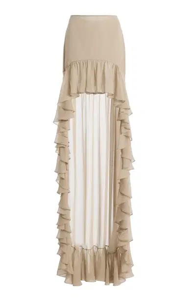 Harithand Dominica Silk Georgette High-Low Maxi Skirt | Thumbnail 8