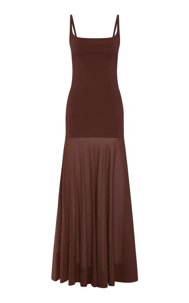 Knit and Silk Maxi Dress