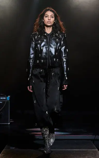 Cucculelli Shaheen Pendant Medallion Embroidered Leather Jacket | Thumbnail 2