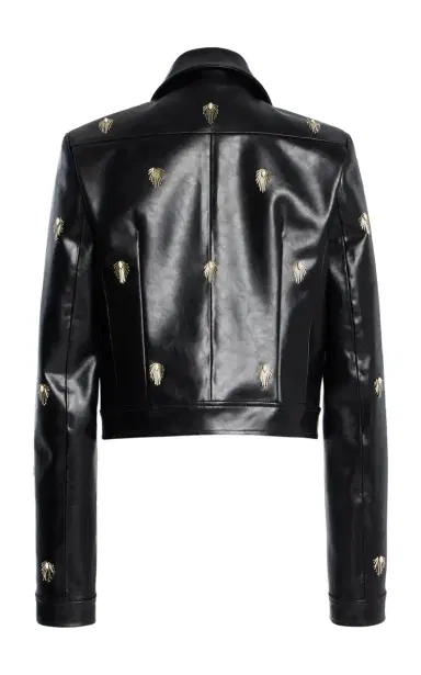 Cucculelli Shaheen Pendant Medallion Embroidered Leather Jacket | Thumbnail 3