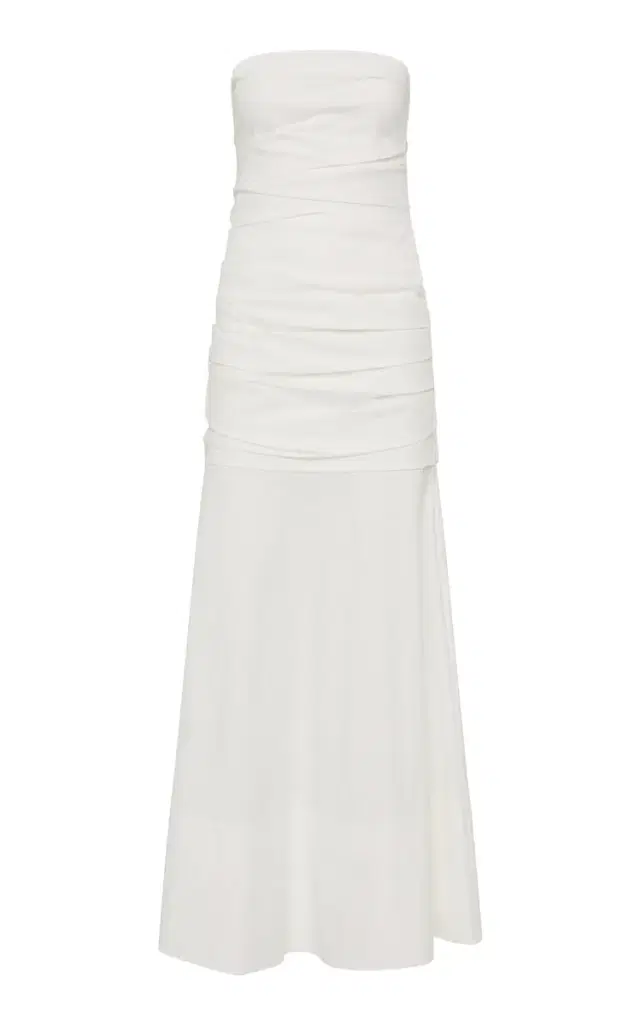 St. Agni Strapless Cotton-Blend Maxi Dress