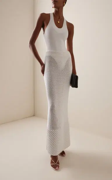Brandon Maxwell The Iris Open-Knit Maxi Skirt | Thumbnail 2