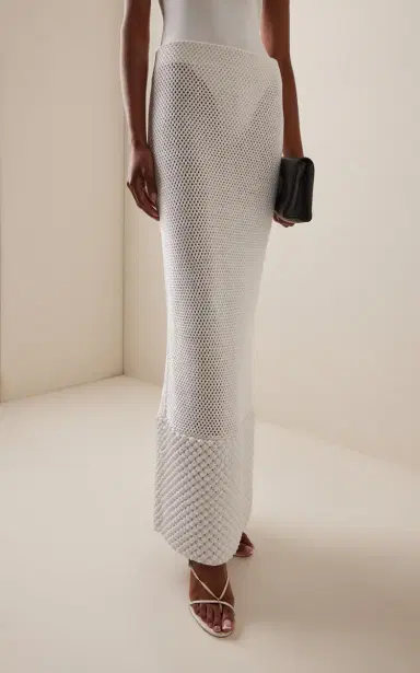 Brandon Maxwell The Iris Open-Knit Maxi Skirt | Thumbnail 3