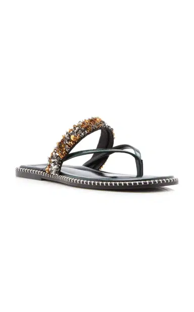 Dries Van Noten Sequin Embellished Leather Sandals | Thumbnail 3 Dries Van Noten Sequin Embellished Leather Sandals | Thumbnail 3