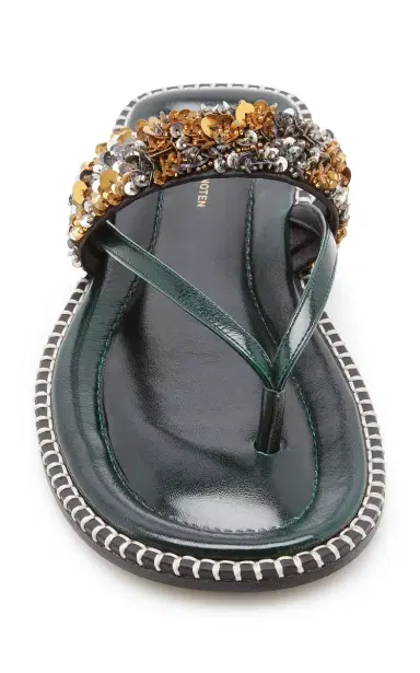 Dries Van Noten Sequin Embellished Leather Sandals | Thumbnail 5 Dries Van Noten Sequin Embellished Leather Sandals | Thumbnail 5