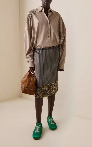 Dries Van Noten Satin Low-Top Sneakers | Thumbnail 2