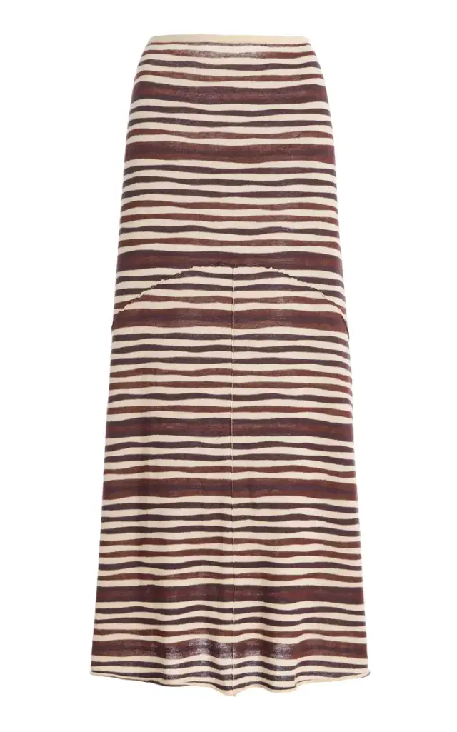 Exclusive Striped Knit Midi Skirt