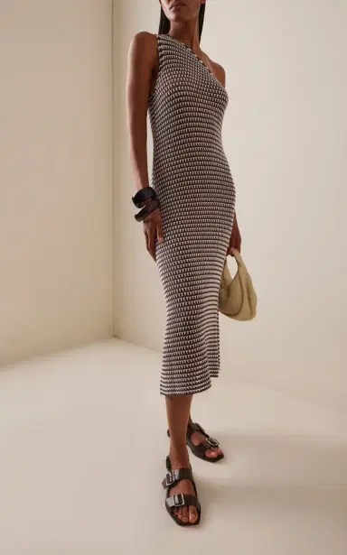 Zulu & Zephyr One-Shoulder Lattice-Knit Cotton Maxi Dress | Thumbnail 2