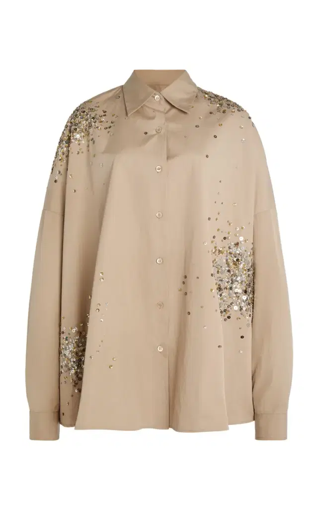 Dries Van Noten Casia Embellished Cotton-Poplin Shirt