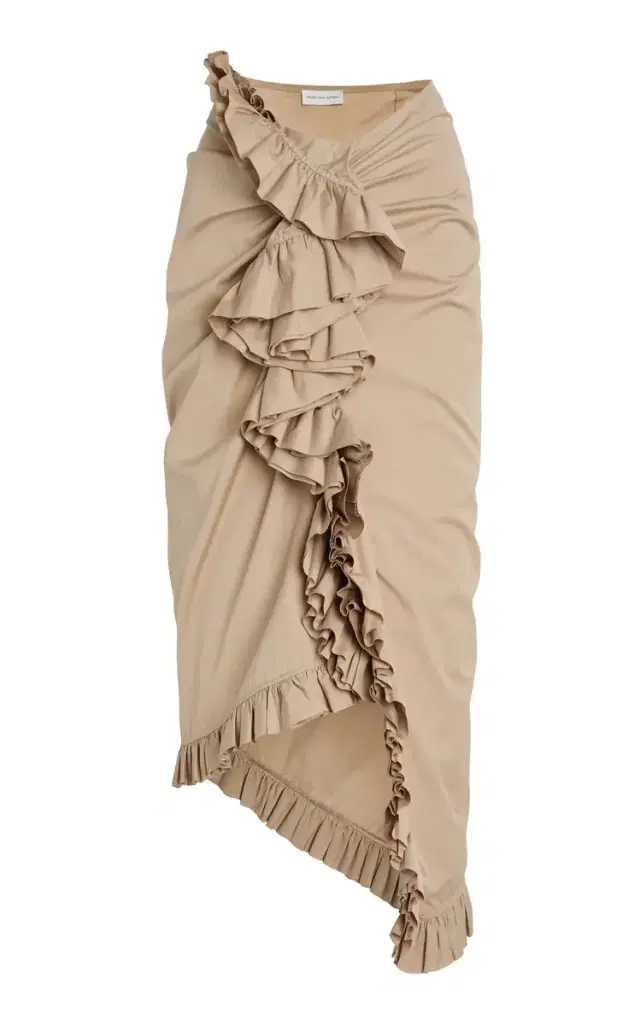 Sina Frilled Cotton-Poplin Midi Skirt