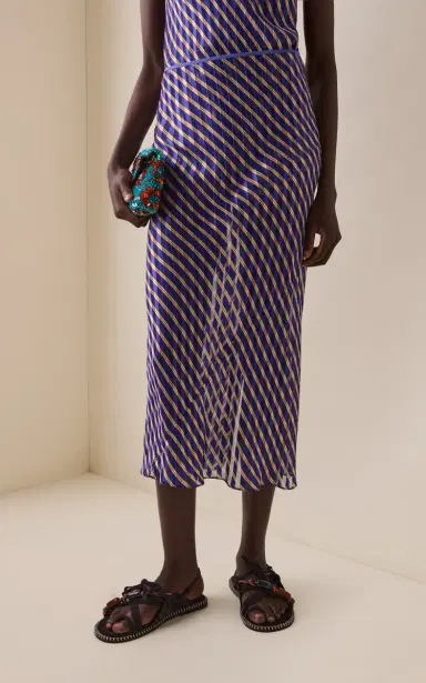 Dries Van Noten Sati Diagonal-Striped Satin Skirt | Thumbnail 3 Dries Van Noten Sati Diagonal-Striped Satin Skirt | Thumbnail 3