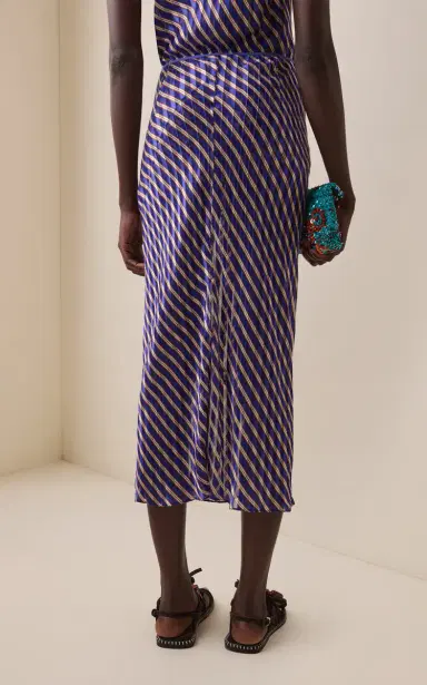 Dries Van Noten Sati Diagonal-Striped Satin Skirt | Thumbnail 4 Dries Van Noten Sati Diagonal-Striped Satin Skirt | Thumbnail 4