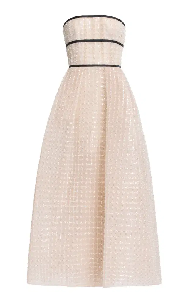 Sequined Mesh Midi Dress