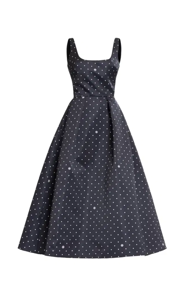 Elie Saab Printed Duchesse Midi Dress