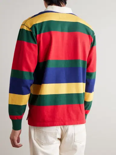 Drake's HIM Twill-Trimmed Striped Cotton-Jersey Polo Shirt - Men | Thumbnail 3 Drake's HIM Twill-Trimmed Striped Cotton-Jersey Polo Shirt - Men | Thumbnail 3