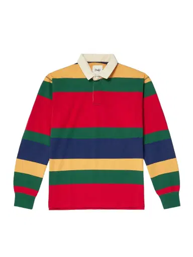 Drake's HIM Twill-Trimmed Striped Cotton-Jersey Polo Shirt - Men | Thumbnail 1 Drake's HIM Twill-Trimmed Striped Cotton-Jersey Polo Shirt - Men | Thumbnail 1