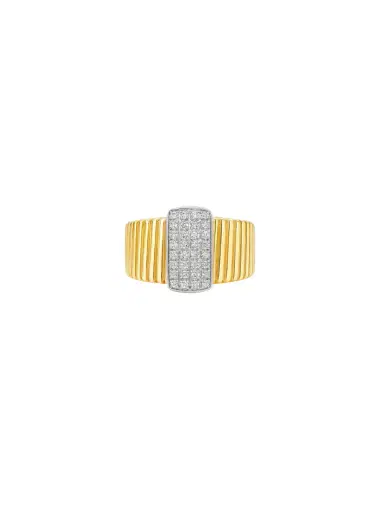 Wish Fine Jewelry 0.33ct Diamond 18K Gold Italy Grooved Ring | Thumbnail 1 Wish Fine Jewelry 0.33ct Diamond 18K Gold Italy Grooved Ring | Thumbnail 1