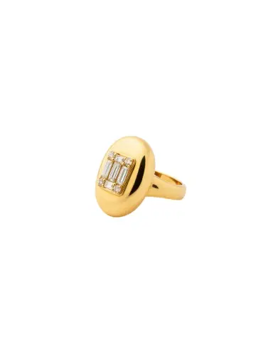Wish Fine Jewelry 0.56ct Diamond 18K Gold Button Ring | Thumbnail 1 Wish Fine Jewelry 0.56ct Diamond 18K Gold Button Ring | Thumbnail 1