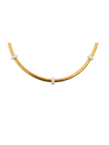 Wish Fine Jewelry 0.78ct Diamond 18K Gold Italian Multi Row Necklace | Thumbnail 1 Wish Fine Jewelry 0.78ct Diamond 18K Gold Italian Multi Row Necklace | Thumbnail 1