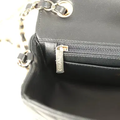 Chanel Chanel Mini Chevron Classic Rectangular Flap Bag Black Lambskin Light Gold Hardware | Thumbnail 10 Chanel Chanel Mini Chevron Classic Rectangular Flap Bag Black Lambskin Light Gold Hardware | Thumbnail 10