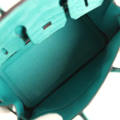 HERMÈS Hermes Birkin 25 Bleu Paon Matte Alligator Gold Hardware | Thumbnail 8 HERMÈS Hermes Birkin 25 Bleu Paon Matte Alligator Gold Hardware | Thumbnail 8