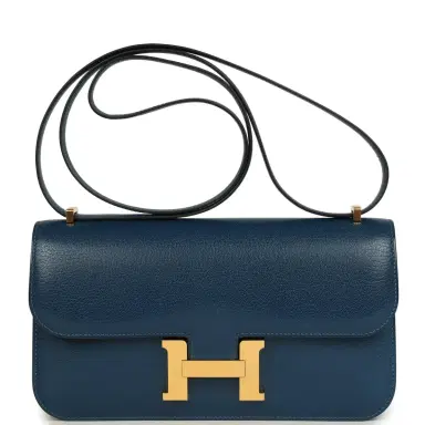 HERMÈS Hermes Constance Elan Deep Blue Chevre Chamkila Gold Hardware | Thumbnail 1 HERMÈS Hermes Constance Elan Deep Blue Chevre Chamkila Gold Hardware | Thumbnail 1