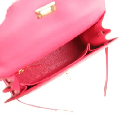 HERMÈS Hermes Kelly Sellier 25 Rose Extreme Epsom Gold Hardware | Thumbnail 8
