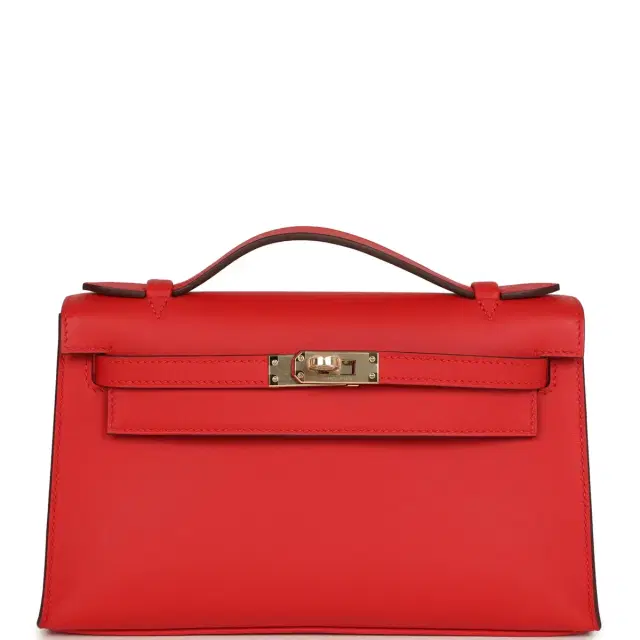 hermes Hermes Special Order (HSS) Kelly Pochette Rouge de Coeur Verso Swift Permabrass Hardware