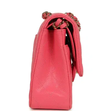 Chanel Pre-owned Chanel Medium Classic Double Flap Bag Dark Pink Shiny Caviar Gold Hardware | Thumbnail 3 Chanel Pre-owned Chanel Medium Classic Double Flap Bag Dark Pink Shiny Caviar Gold Hardware | Thumbnail 3