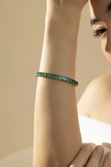 CICADA Tourmaline Aquamarine Line Bracelet | Thumbnail 2