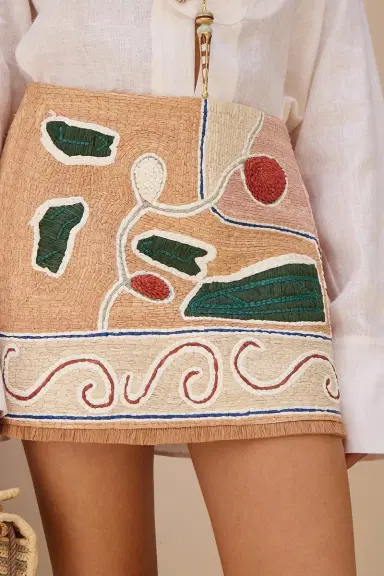 ALÉMAIS Velora Raffia Skirt | Thumbnail 4