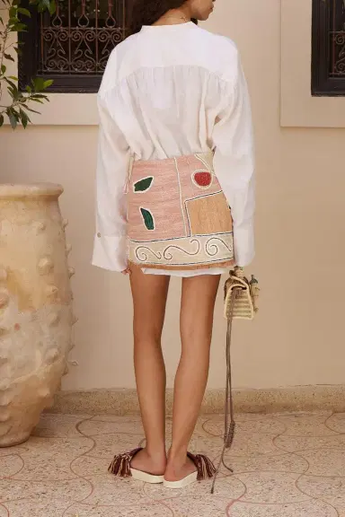 ALÉMAIS Velora Raffia Skirt | Thumbnail 6