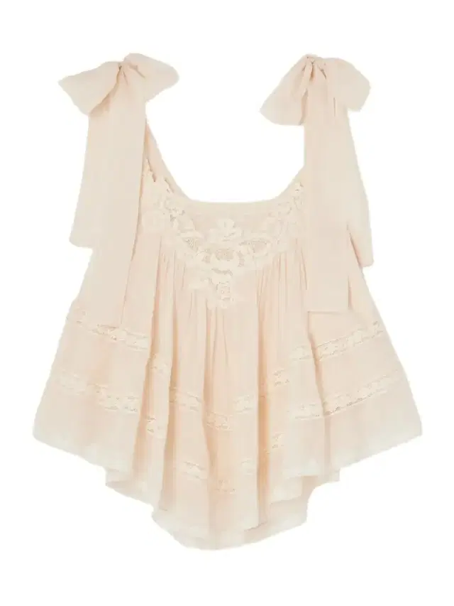 Awaken Cropped Lace-trimmed Cotton And Silk-blend Top