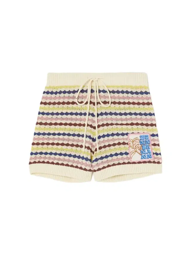 Awaken Appliquéd Striped Cotton-blend Shorts