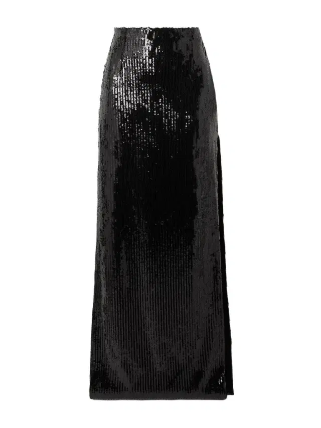 Beating Heart Sequined Tulle Maxi Skirt