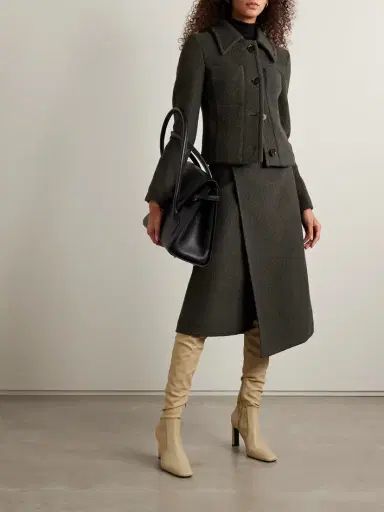 Proenza Schouler Kinsley Cropped Wool-blend Bouclé-twill Jacket | Thumbnail 2