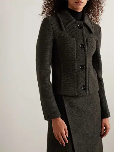 Proenza Schouler Kinsley Cropped Wool-blend Bouclé-twill Jacket | Thumbnail 3