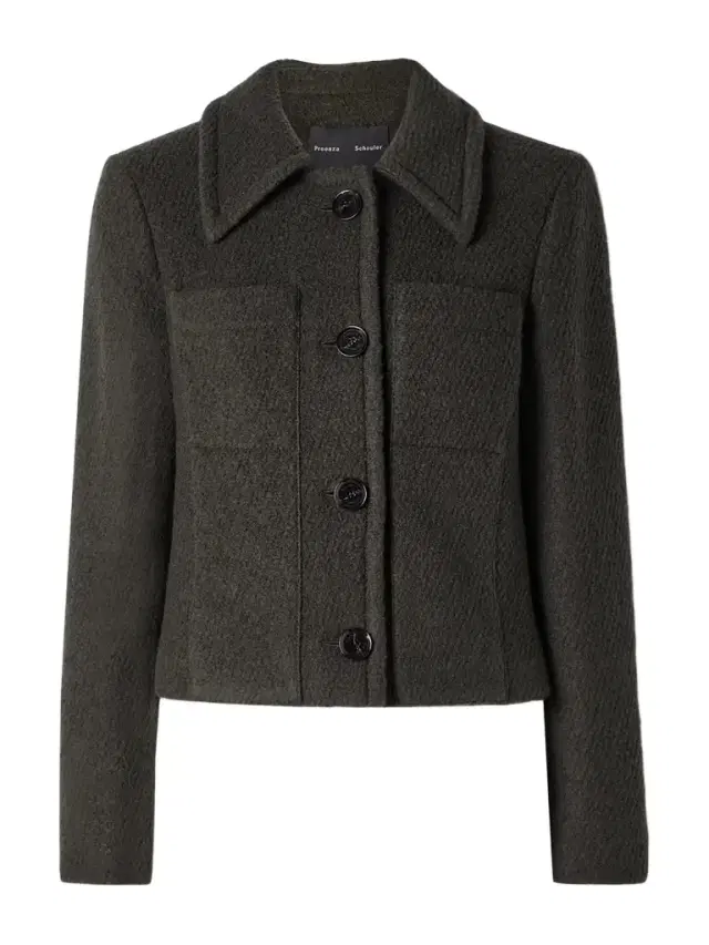 Kinsley Cropped Wool-blend Bouclé-twill Jacket