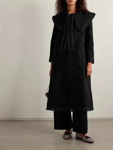 BODE Dover Belted Embroidered Wool Coat | Thumbnail 2 BODE Dover Belted Embroidered Wool Coat | Thumbnail 2