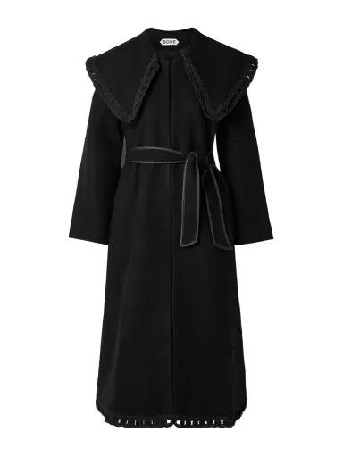 BODE Dover Belted Embroidered Wool Coat | Thumbnail 1 BODE Dover Belted Embroidered Wool Coat | Thumbnail 1