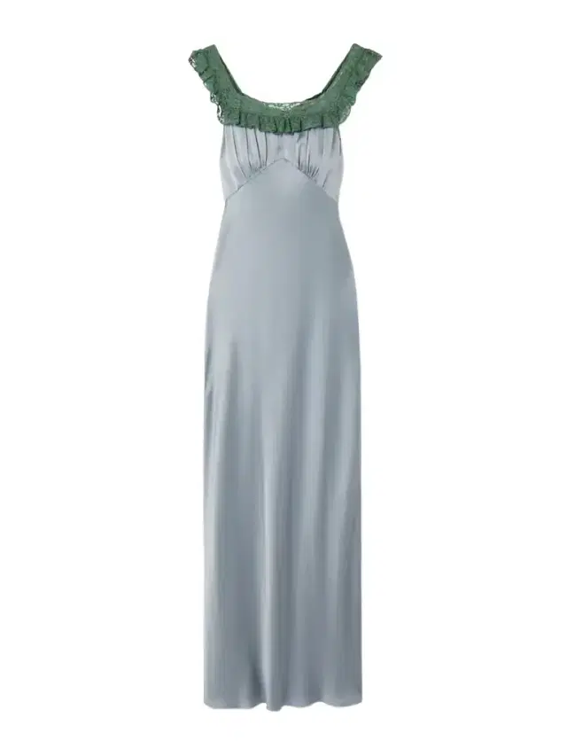Lace-trimmed Silk-satin Gown