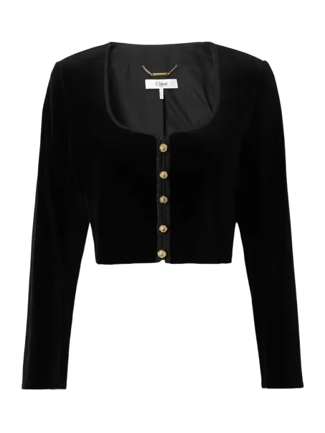 Cropped Cotton-velvet Jacket